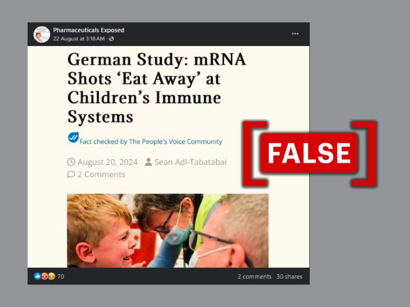 No, mRNA vaccines do not eat away at children's immune systems